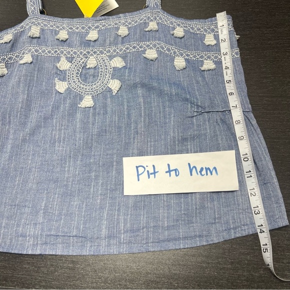 Roller Rabbit NWT Leni Chambray 100% Cotton Sleeveless Boxy Boho Top Large - Picture 6 of 9